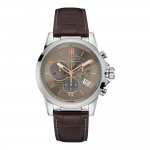 GC QUARTZ CHRONOGRAPH GREY DIAL BROWN LEATHER Y08001G1